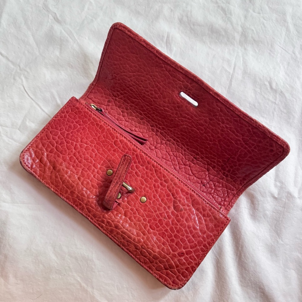 Pilcro and The Letterpress Anthropologie Leather‎ Wallet in Coral - Picture 3 of 5